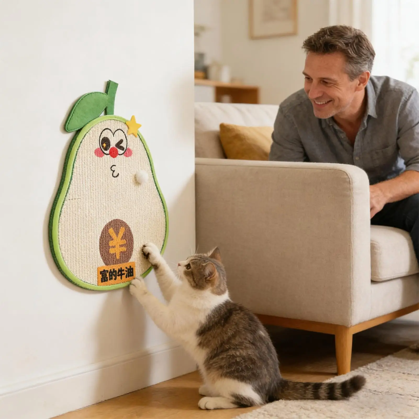 

Когтеточка для кошек, самоклеящаяся форма авокадо, самоклеящаяся защита, вертикальная когтеточка для кошек для домашних котят, диваны для спальни