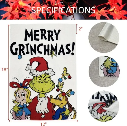 GRINCH Merry Grinchmas Garden Flag Christmas Garden Flags  Double Side YYX