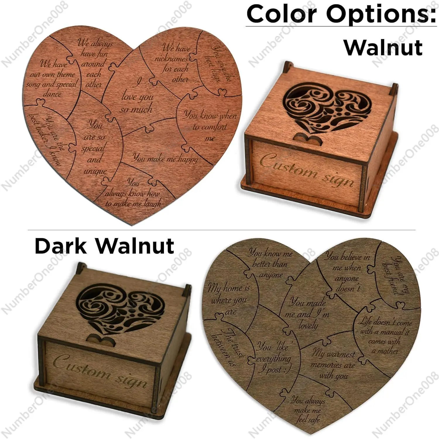 Valentine's Day Gift Wooden Love Puzzle Wooden Box Puzzle Set