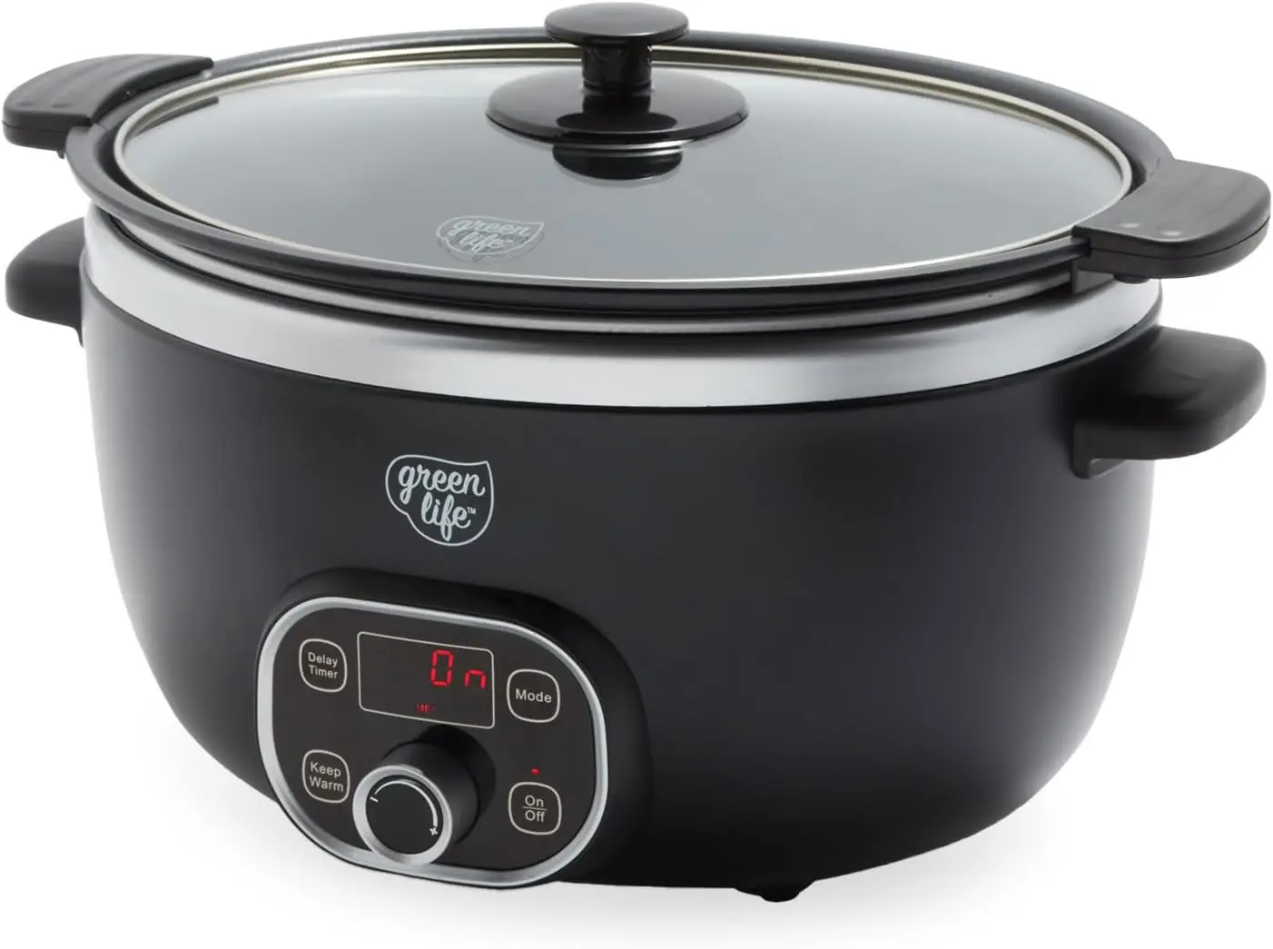

6QT Slow Cooker, Non-Toxic Ceramic Bowl, Programmable with Timer, Keep Warm, Dishwasher Safe, Black