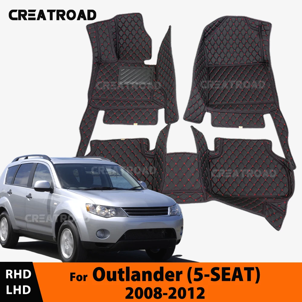 

Car Floor Mats For Mitsubishi outlander (5-SEAT) 2008-2012 2011 2010 2009 Custom auto foot Pads Interior Accessories