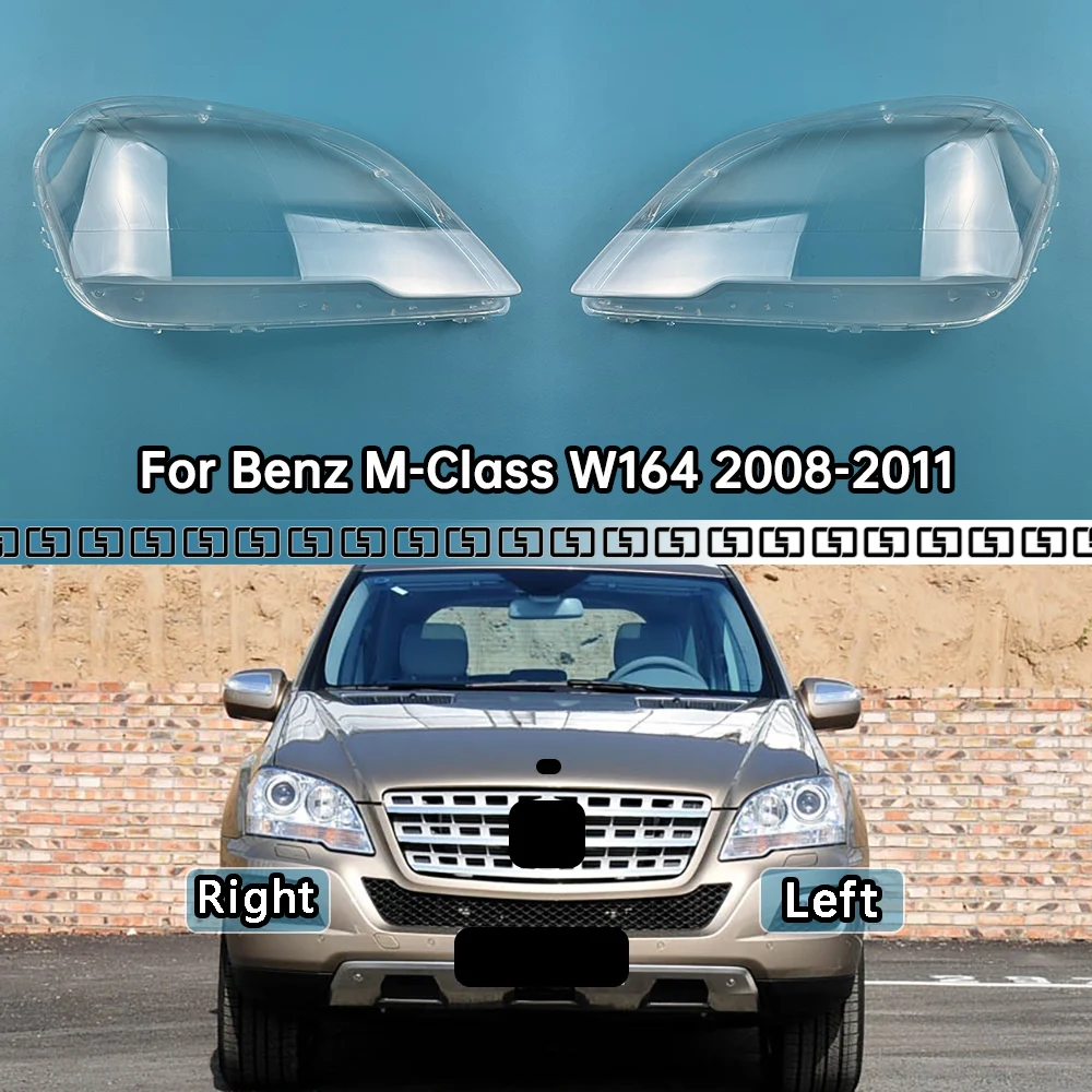 

For Mercedes-Benz M-Class W164 ML300 ML350 ML450 ML500 2008-2011 Headlight Transparent Cover Lampshade Headlamp Shell Plexiglass