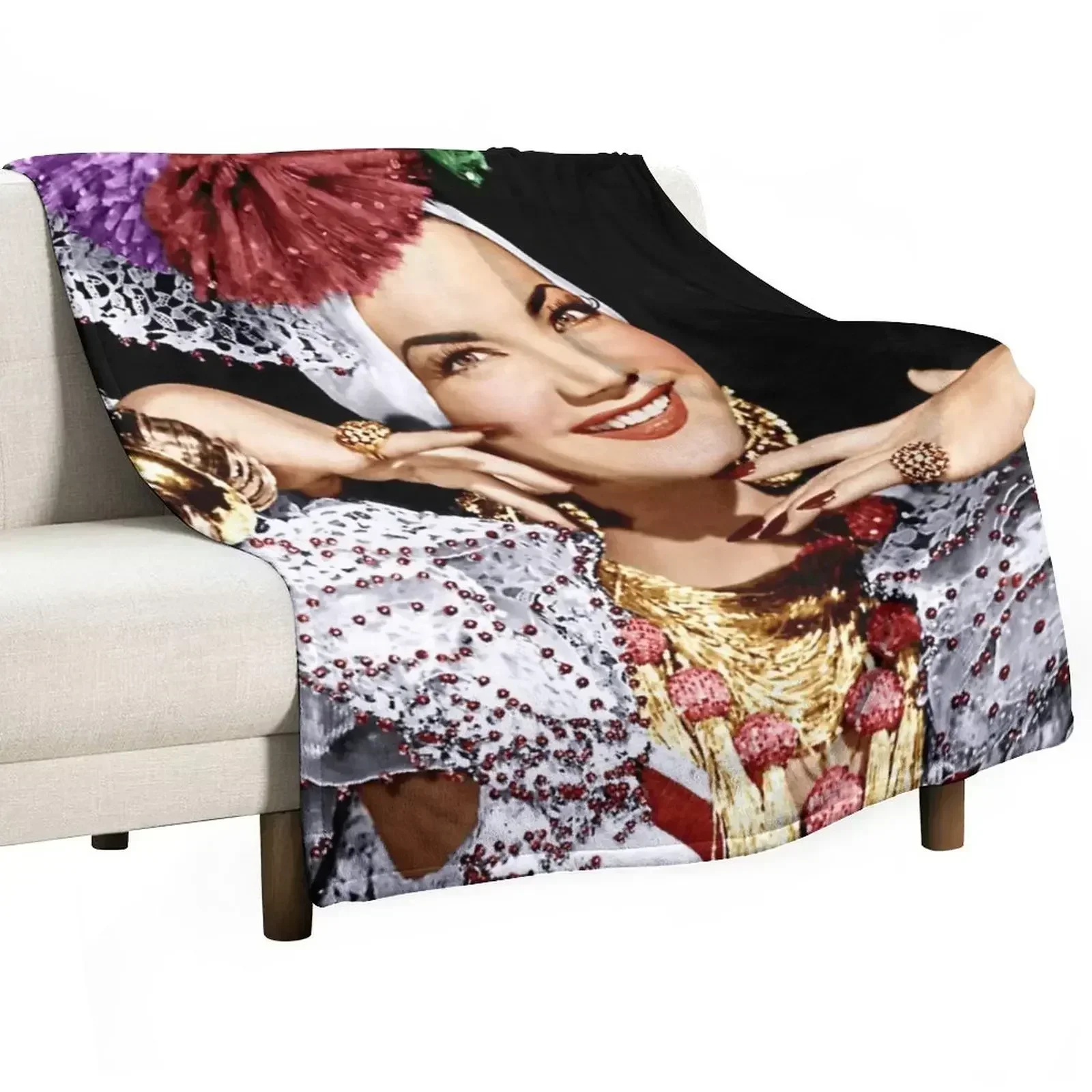 Cobertor de pelúcia macio Carmen Miranda como presente de inauguração de casa