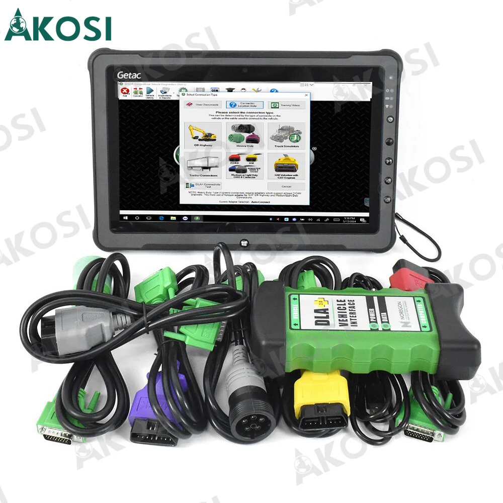 DLA+2.0 Vehicle Interface Diesel Newest 2024 V2 2023.V3 software Heavy Duty Truck Scanner Fleet Diagnostic Tool+F110 tablet