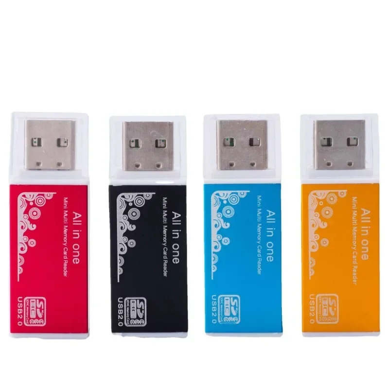 4 In 1 Micro SD Card Reader Adapter SDHC MMC USB SD Memory T-Flash M2 MS Duo USB 2.0 4 Slot Memory Card Readers Cables