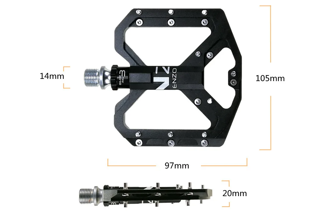 Neue Mountainbike Pedale MTB Pedal Aluminium Fahrrad Breite Plattform Flache Pedale 9/16 "Versiegelt Lager Fahrrad Pedale – Detail 2