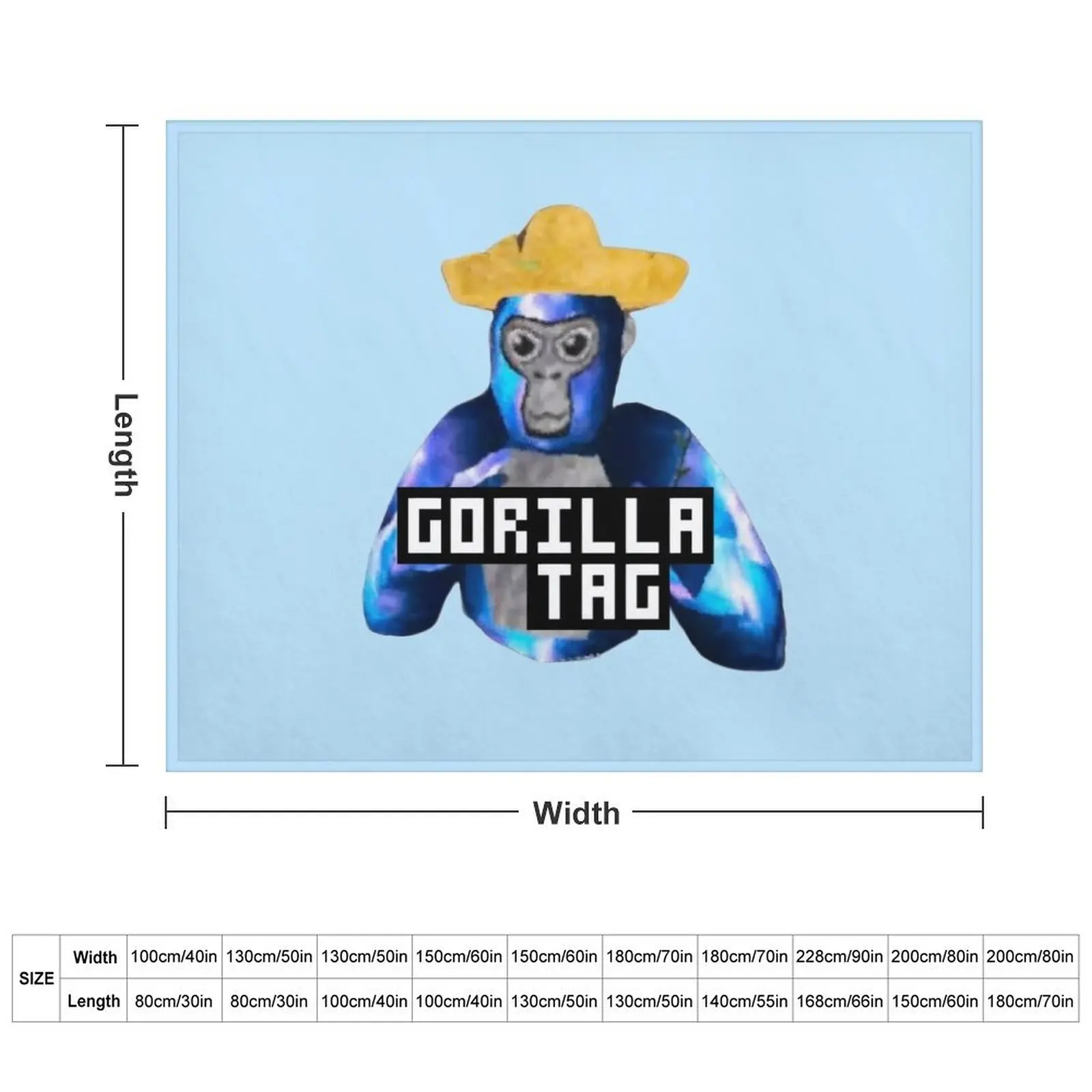 Gorilla Tag Yellow Hat Gorilla Tag Merch Men Women Shirt Boy Girl Young Shirt Hoodie Long Sleeve Sweatshirt Throw Blanket