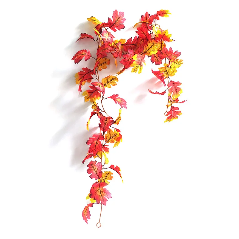 Artificial Maple Leaves Rattan Hanging Vine Garland, Autumn Fall Leaves, Home, Fireplace, Garden, DIY Decor, Halloween Decoratio