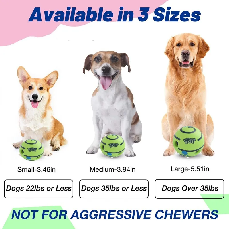 Wobble Wag Giggle Glow Ball Interactive Dog Attention Toy Fun Giggle Sounds Ball When Rolled or Shaken for Pet Dog Fun