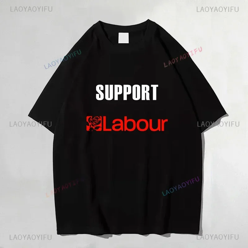 England Support Labour T-Shirt Custom Printed Streetwear Retro Graphic T Shirts Four Colors Availa Men's and Women's Short