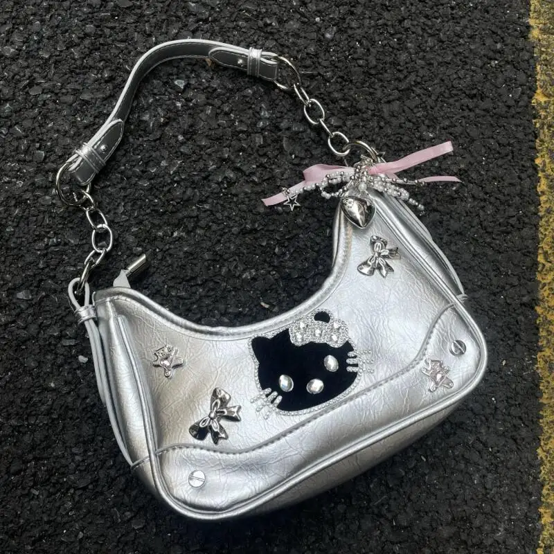 Sanrio Y2K Kette Umhängetasche Hello Kitty Lokomotive Tasche Große Kapazität Süße und coole Hot Girls Subkultur Umhängetasche