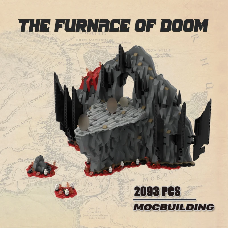 Famous Movie Series UCS MOC The Furnace of Doom Building Block Collection Model Bricks DIY Assembly Blocks Toys Xmas Gifts