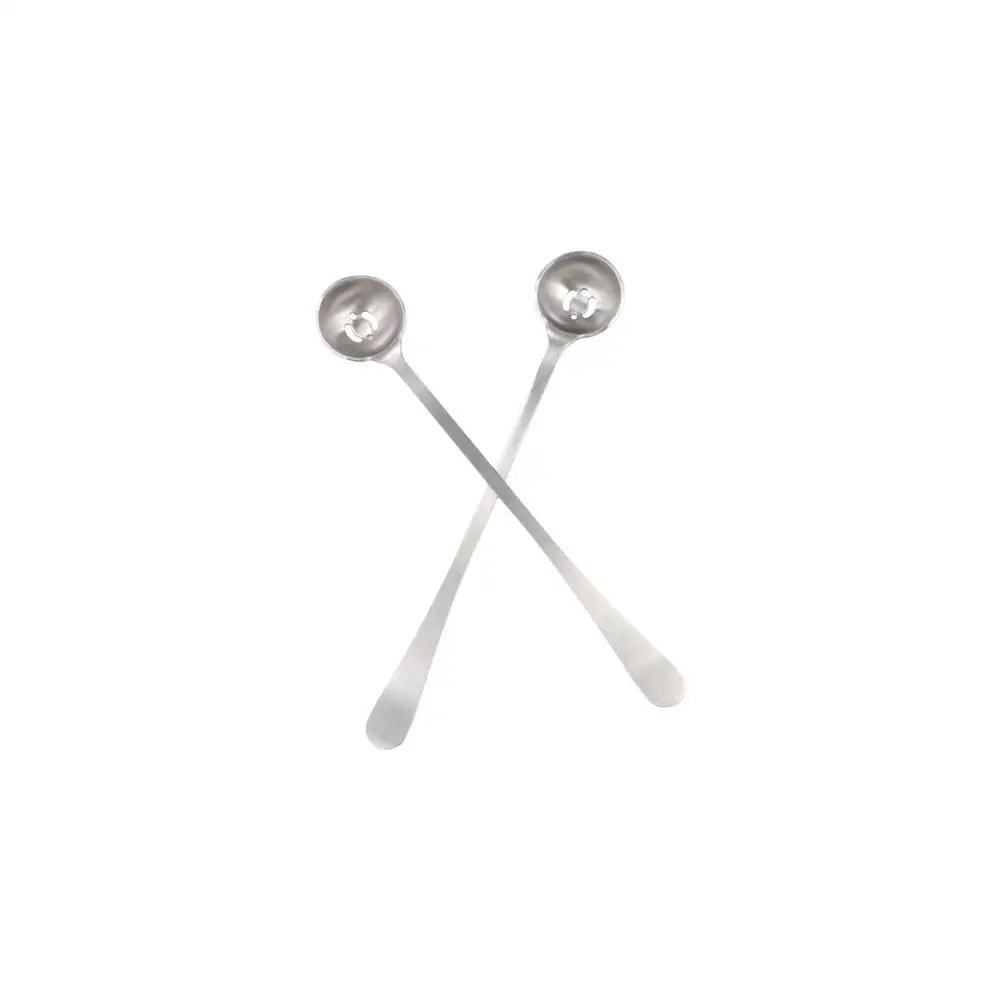 Stainless Steel Olive Strainer Spoon with Drain Hole Olive Scoop Jam Slotted Spoon Long Handle Pickle Spoons Meatball