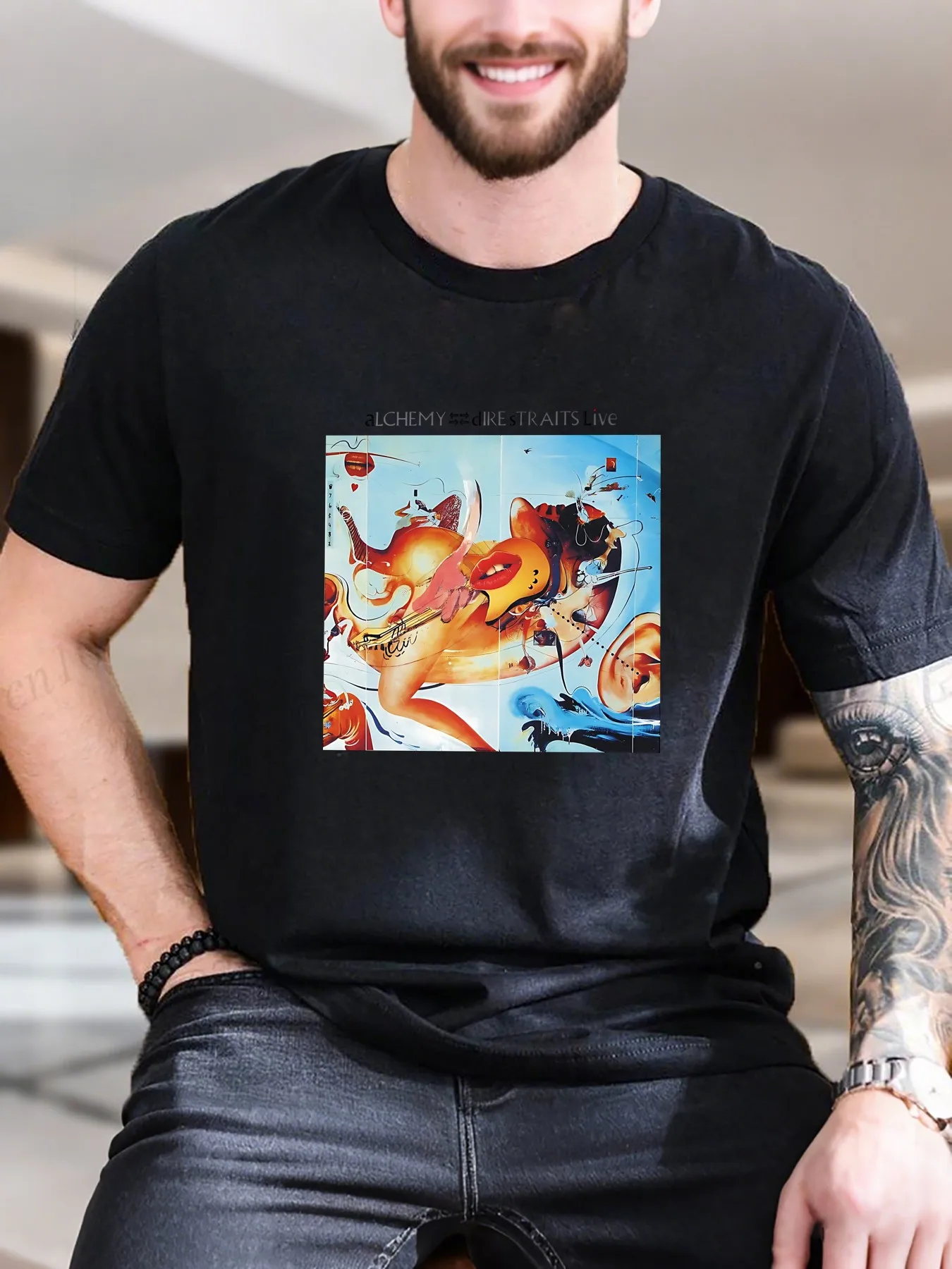 

New Arrival Fashion Alchemy Dire Straits Live Heavyweight Hot Sale Vintage Funny Fashionable Men's T-Shirt