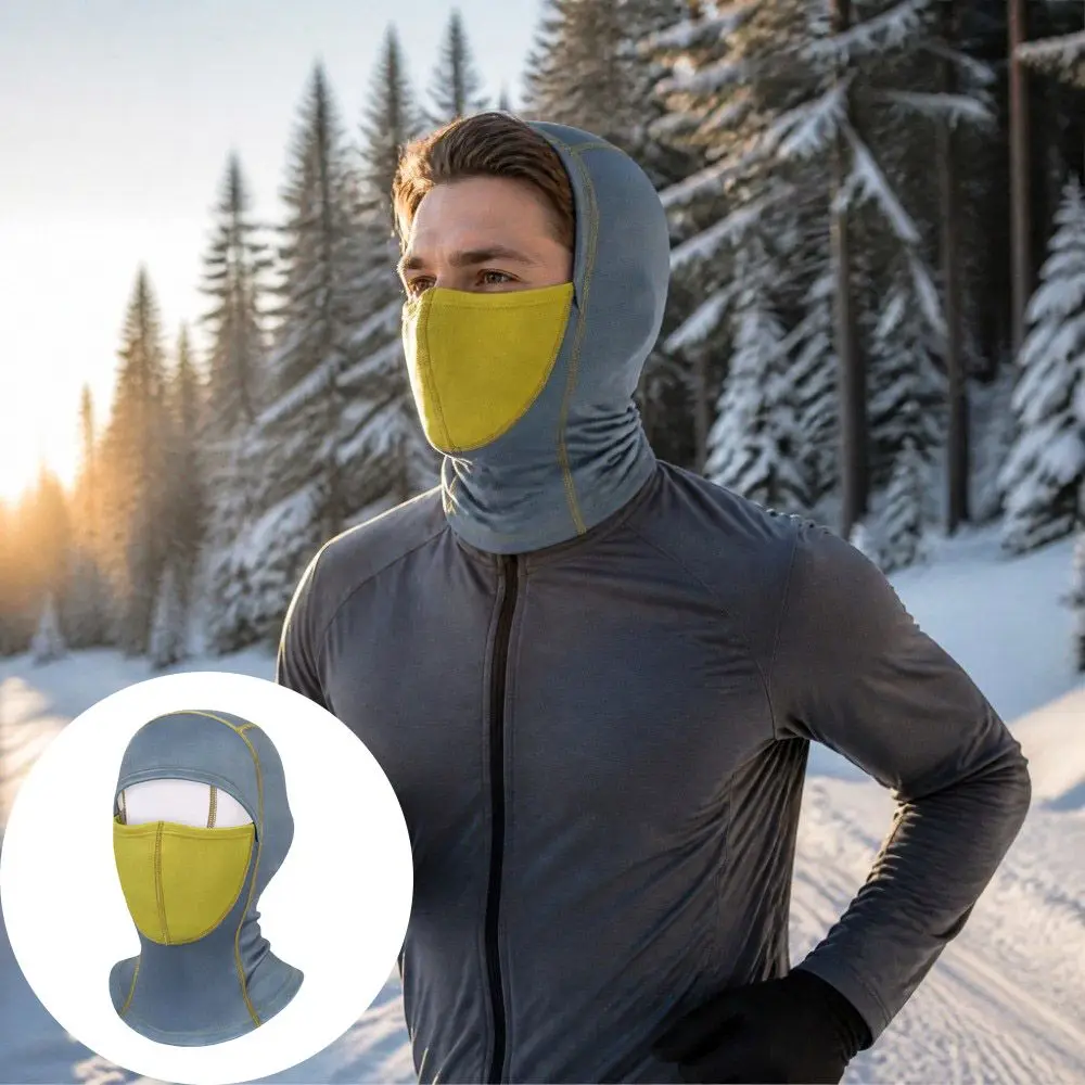 Full Face Warm Fleece Balaclava Thermal Fleece Helmet Liner Color Matching Windproof Thermal Balaclava Winter