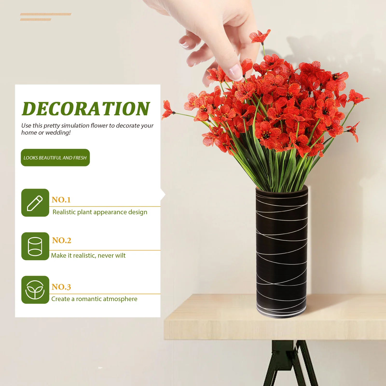 

8Pcs Artificial Flowers Simulation Bouquets for Wedding Party Home Decor Outdoor Artificial Flowers Bulk Faux Flower