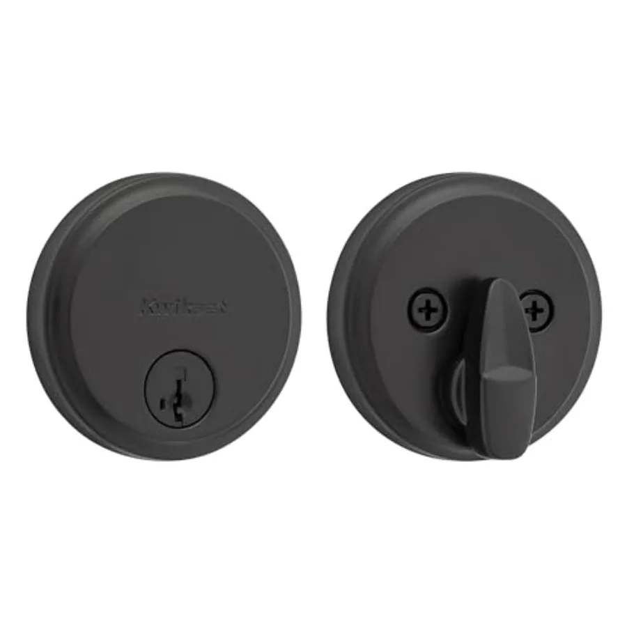 

Hometown Deadbolt Lock,,Round Exterior Keyed Front Entry Door, Pick Resistant SmartKey Rekey Security, Single Cylinder Dead Bol