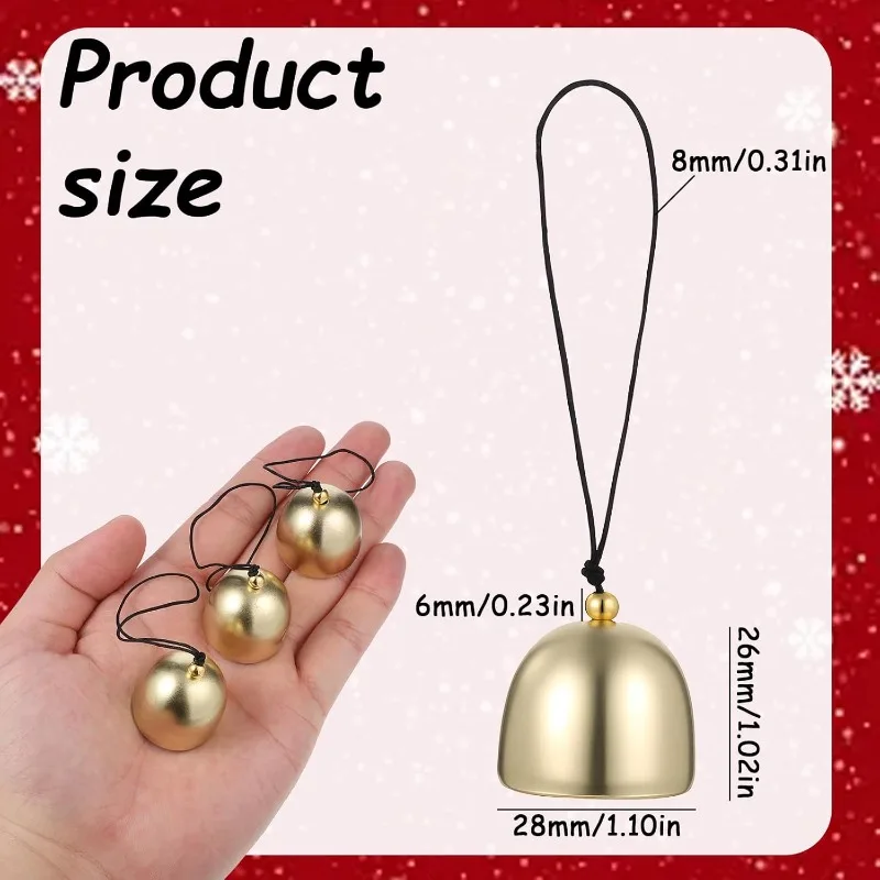 أجراس الرياح المصنوعة من النحاس النقي الفاخر مع الملحقات والأصفق - أجراس نحاسية معدنية صغيرة للمشروعات التي تصنعها بنفسك، ديكور المنزل #2