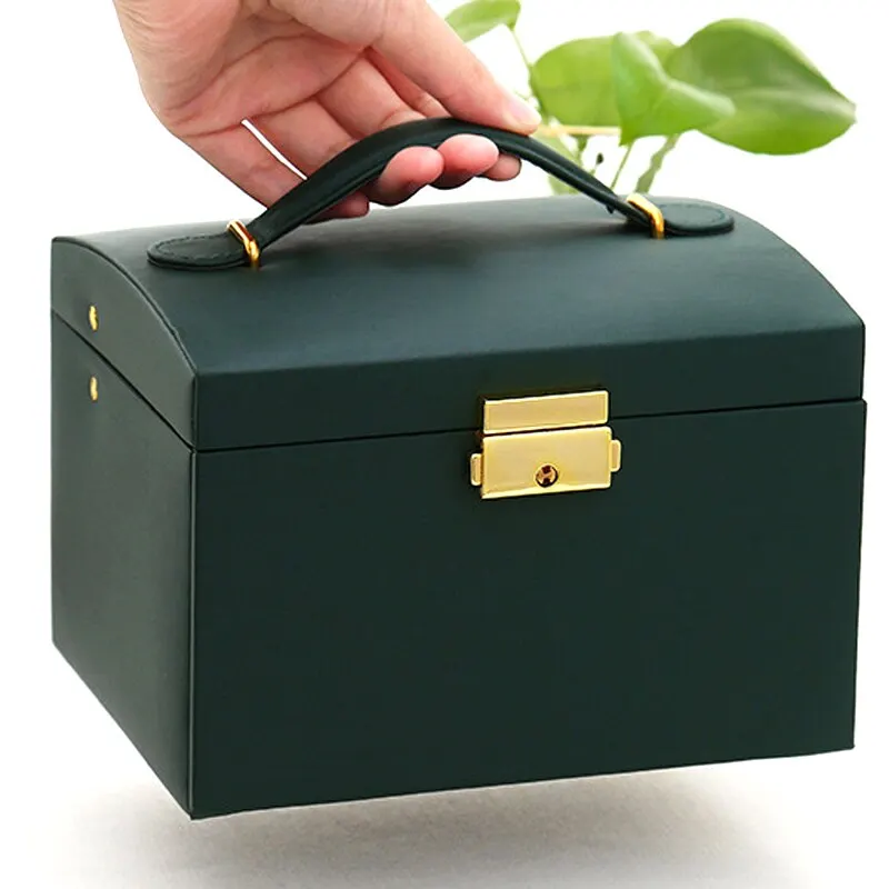 Multi Functional Leather Jewelry Box, Elegant Storage