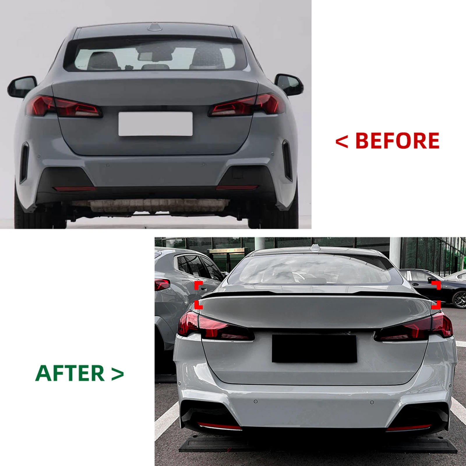 For BMW 2 Series F74 225i 235i 2024 MP Style Car Rear Trunk Lid Spoiler Tail Extension Wing Flap Lip Decklid Tail Trim Boot Lip 5
