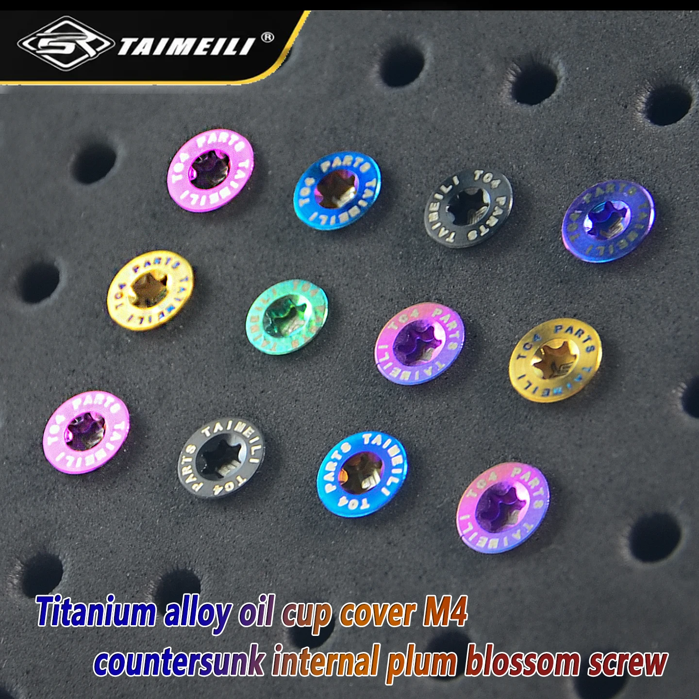 TAIMEILI 4/8/10pcs titanium alloy countersunk internal plum blossom screw M4x12/15mm-40mm motorcycle oil cup cover modification