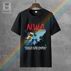 N W A T Shirt Straight Outta Compton Tee Shirt Man Movie Hip Hop Rap Nwa Ice Cube Dr Dre Eazy E Dj Yella Mc Ren Black S 3Xl