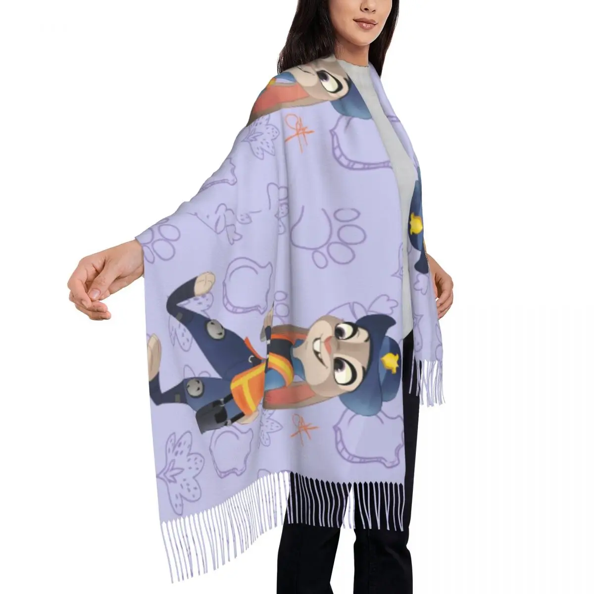 Benutzerdefinierte Druck Judy Schal Männer Frauen Winter Herbst Warme Schals Zootopia Niedlichen Cartoon Schals Wraps