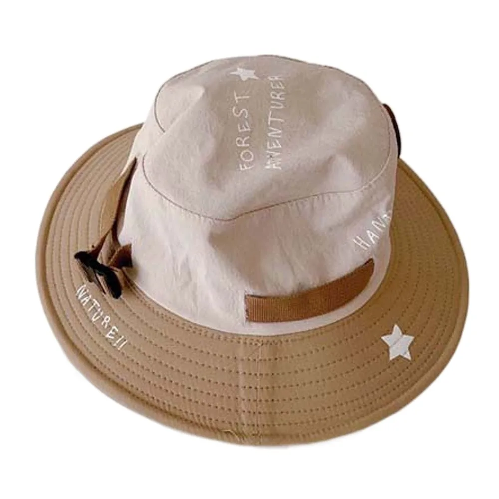 

Cute Breathable Children Fisherman Hat Contrast Color Korean Style Kids Bucket Cap Letter Embroidery Soft Quick-dry Sun Hat Boys