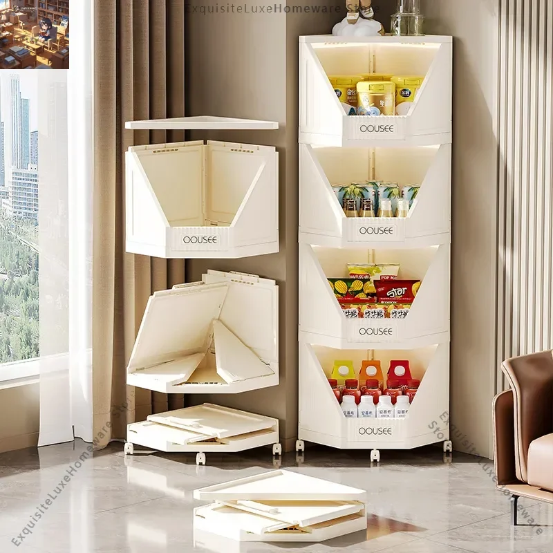 

Household Bedroom Corner Storage Cabinet Corner Shelf Living Room Crack Storage Layer Shelf Triangular Bookshelf Shelf