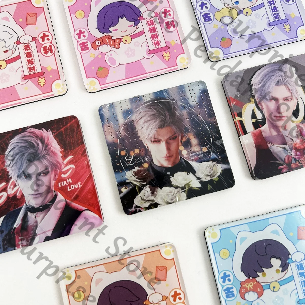 Anime Love and Deepspace Rafayel Sylus Caleb Zayne Xavier Cosplay Cartoon Fridge Magnet Mascot Magnetic Sticker Ornament Gift