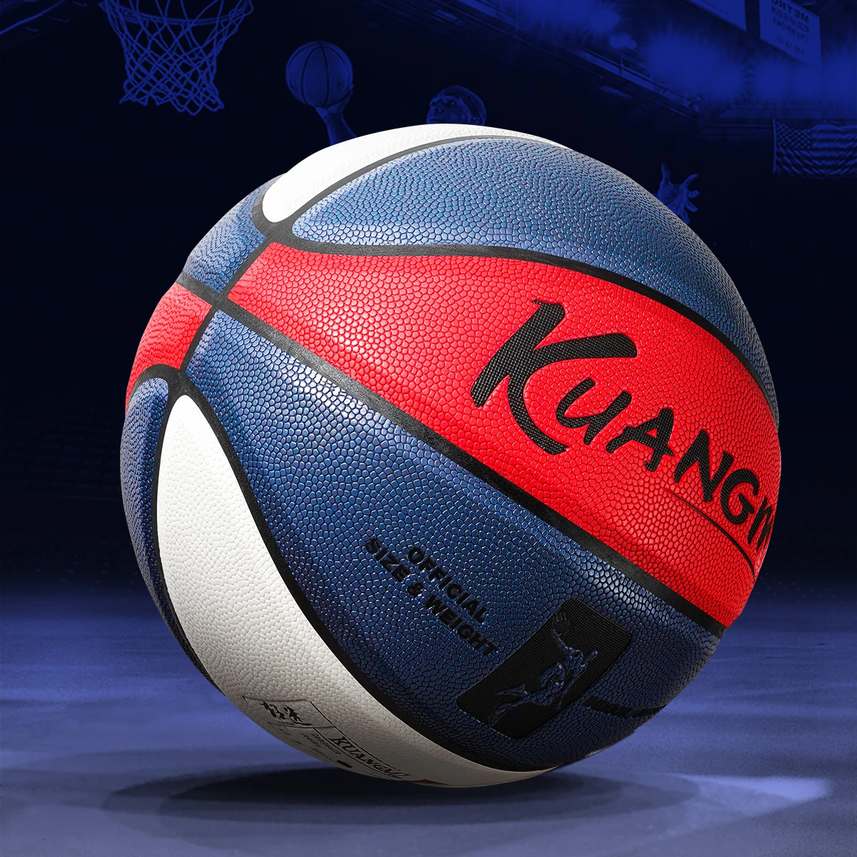 Kuangmi Official Size 7 Basketball Shooting Trainer PU Leather Game Ball Outdoor Indoor Easy Grip Sport Goods Men Women