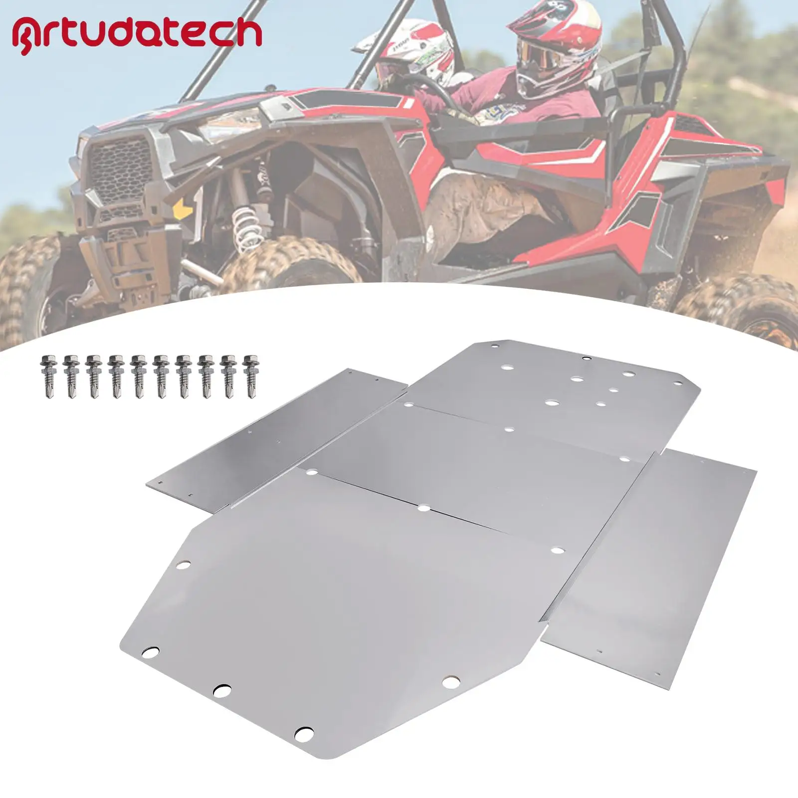 Artudatech Skid Plate Aluminum Chassis Guard Fit for Polaris Rzr 800 2008-2014 S 900 2015-2016