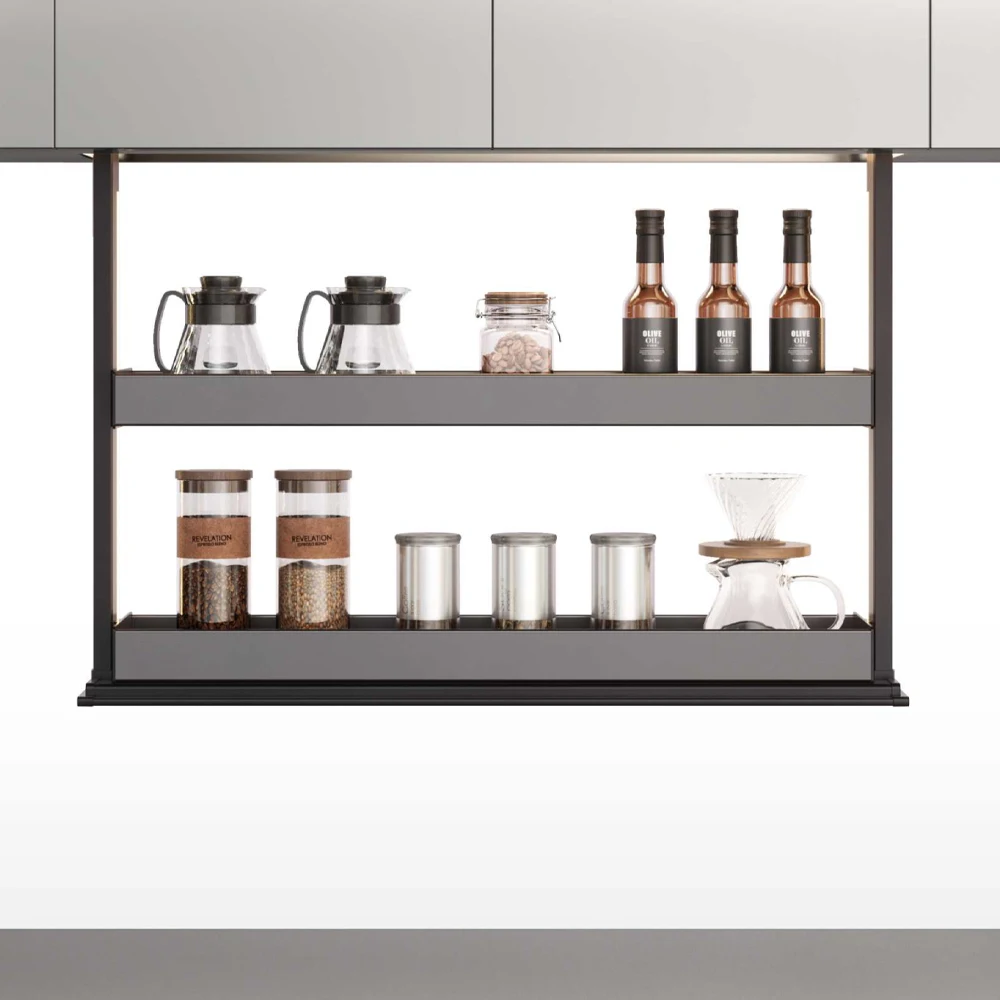 خزانة نظام مصعد المطبخ، سلة رفع لأعلى ولأسفل، سلة رفع المطبخ الكهربائية #2