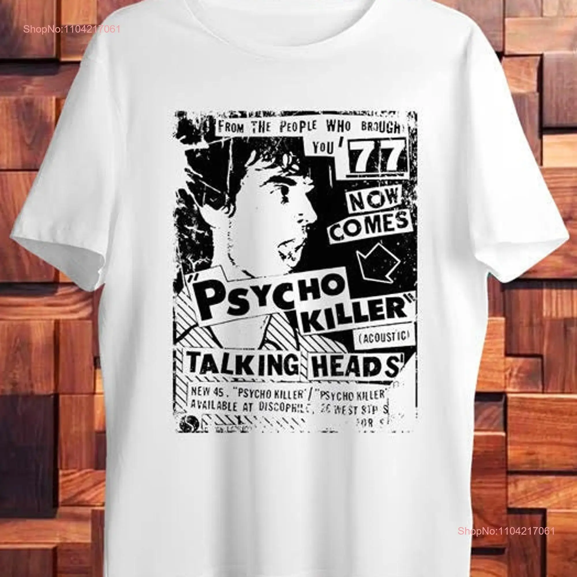 Talking Heads Psycho Killer Poster T Shirt Men s Ladies Top long or short sleeves