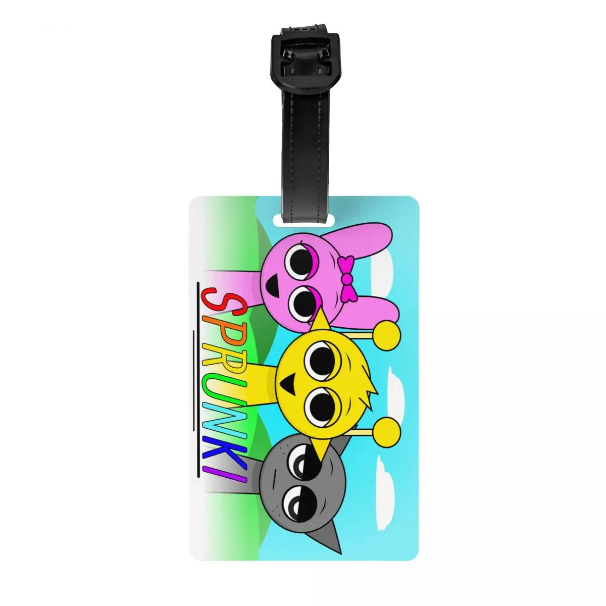 

Custom Sprunki Poster Simon Pinki Gray Luggage Tag Suitcase Baggage Privacy Cover ID Label