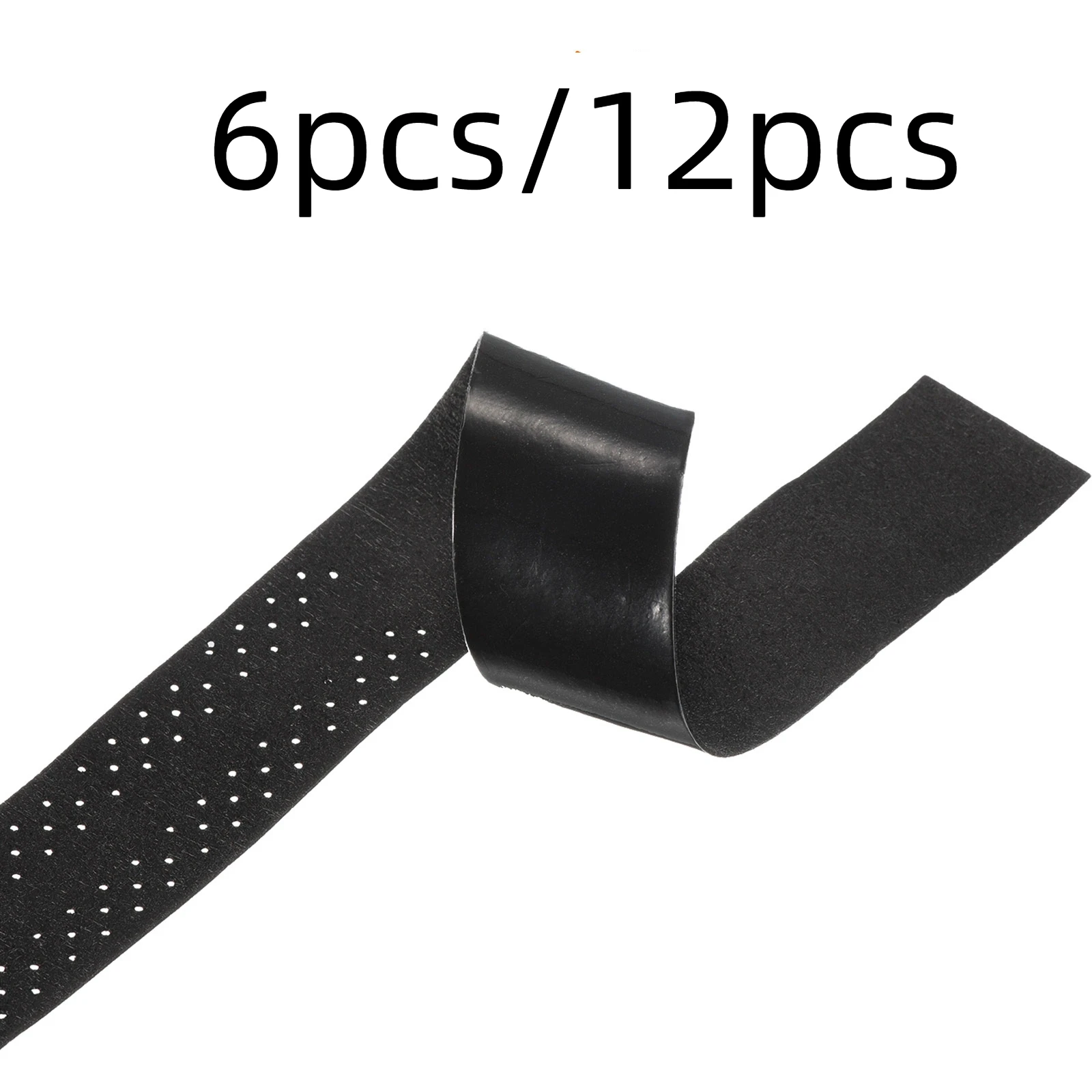

6/12pcs Tennis Racket Grip Tape with Hole PU Overgrip Stretchy Non-Slip Absorb Sweat Badminton Fishing Rod for Training 43.3"