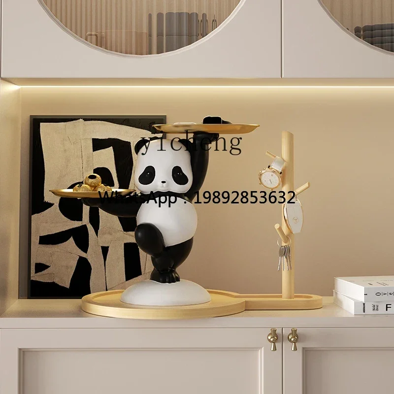 

M3-20 Entry Entrance Cabinet Panda Key Storage Ornament Living Room Coffee Table Double Tray Home Decoration