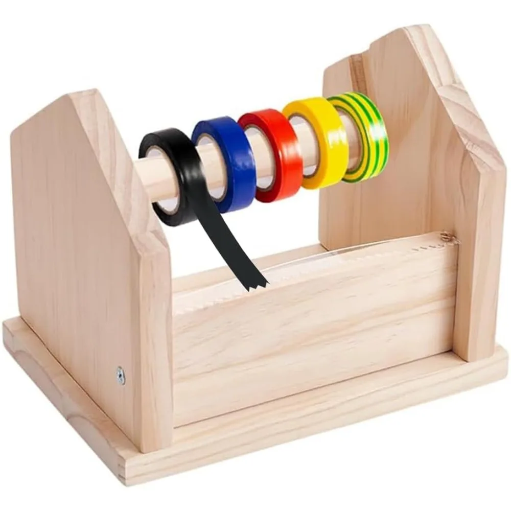 

Wood Masking Tape Dispenser Craft Tape Dispenser with Slide Cutter Wood Adhesive Tape Dispenser Multi Roll Tape Dispenser