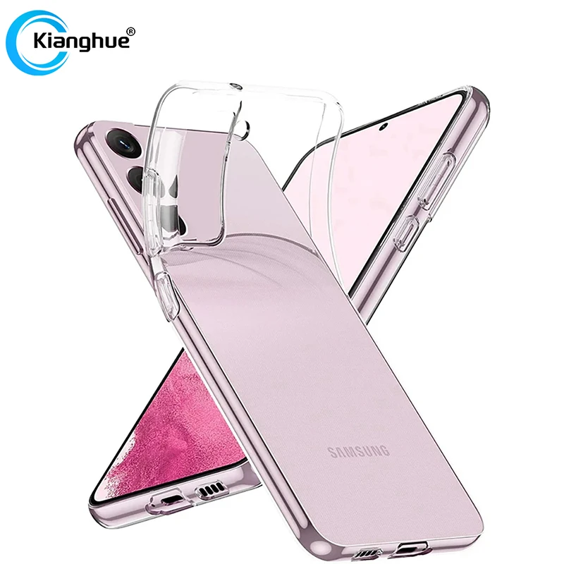 Capa de silicone tpu macio para samsung galaxy, capa transparente ultrafina para s23 s21 s20 fe s22 s24 plus s9 s10 lite