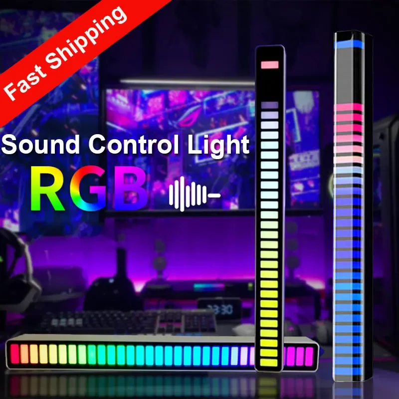 

NEW RGB Music Sound control LED light app control Pickup Voice Activated Rhythm Lights color Ambient LED Light bar Ambient Light