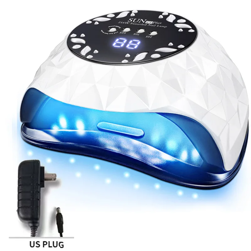 매니큐어 라이트 테라피 기계 핸들 네일 드라이어, LED 램프 비드, UV 로스트 램프, UV 네일 램프, 216W, 36 개