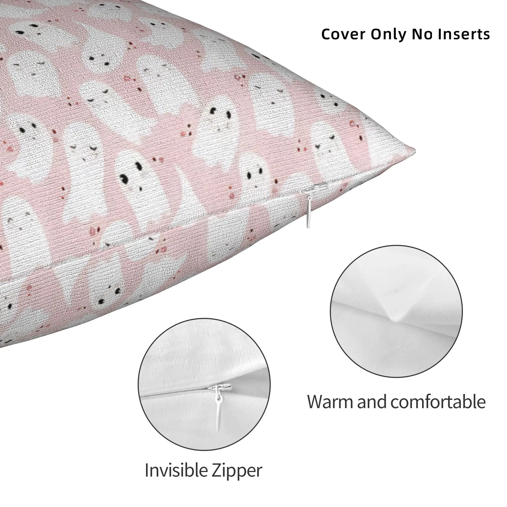 Cute ghost Floating Halloween  Square Pillow Case Polyester Cushions for Sofa Customized Cushion Covers