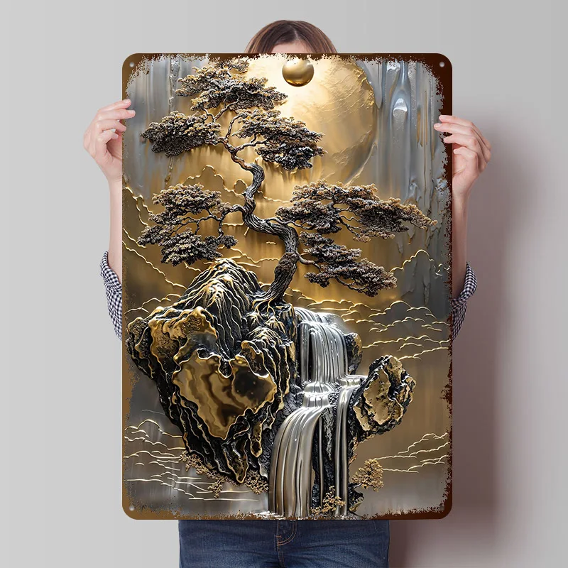 Precious Bonsai Tree Dream Tinplate Posters Customizable Wall Art Retro Vintage Metal Signs for Home Room Bedroom Decorations