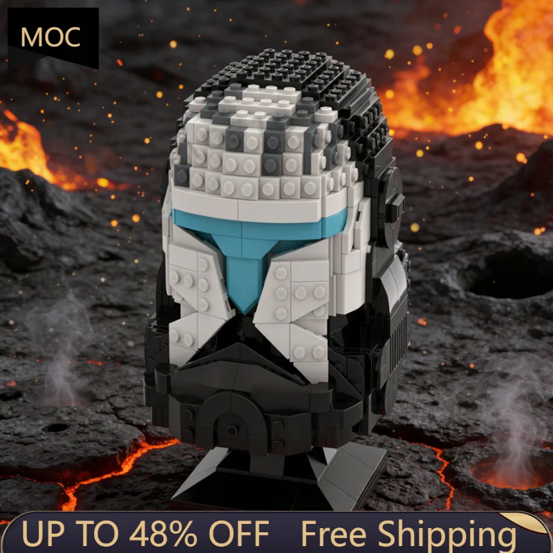 889 PCS Knight Helmet Build Scorch Helmet MOC Customize Modular Building Block Simple Popular Model DIY Boys Assembly Toy Gift