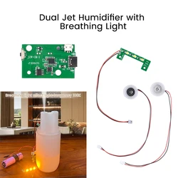 Type-C Ultrasonic Large Mist Dual Spray Atomization Board With Breathing Light Humidifier Accessories Drive Circuit Board DC5V