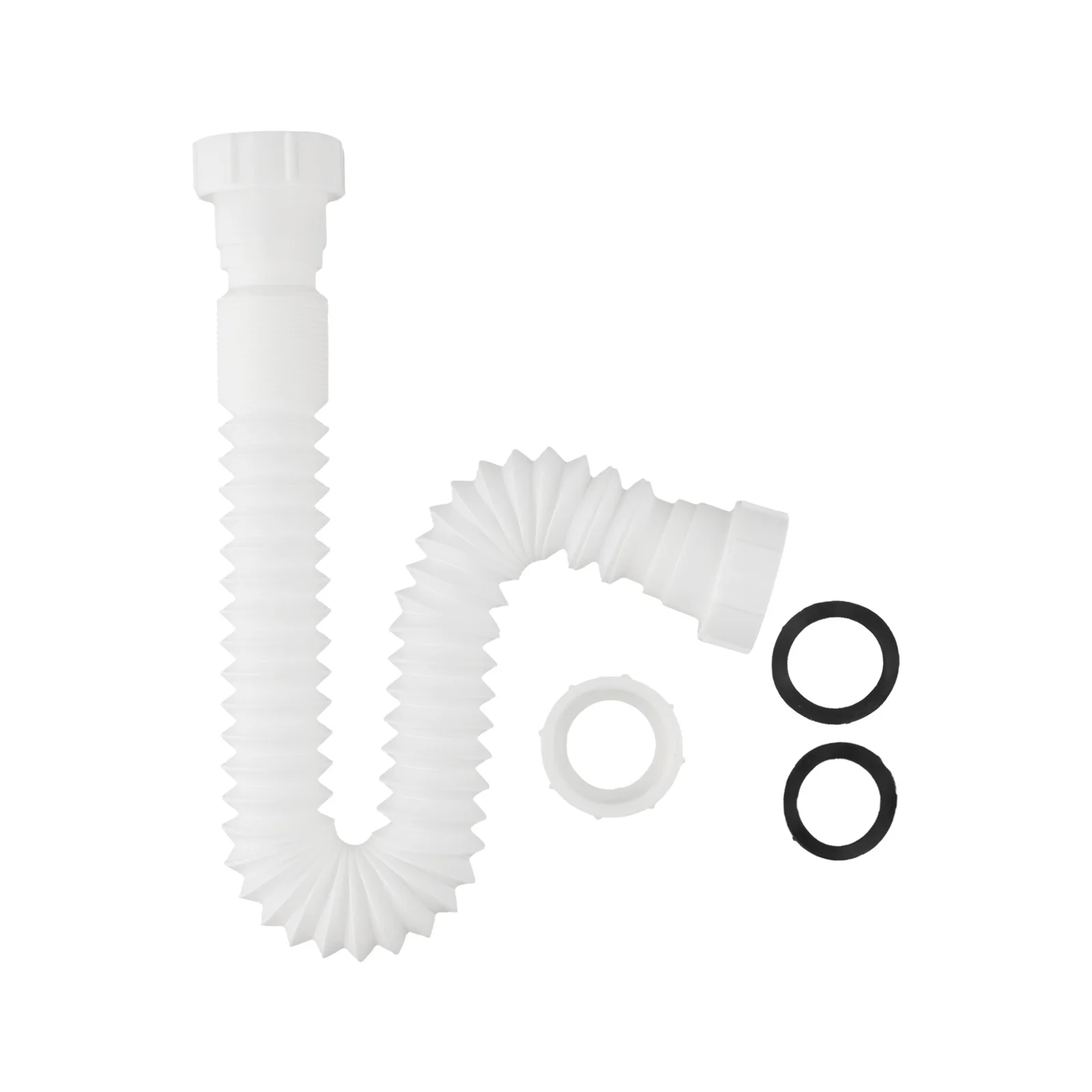 Flexible Drainage P-trap Adapter Corrugated Hose Erosion Resistance Stretch From 20cm To 80cm Under-sink Installation