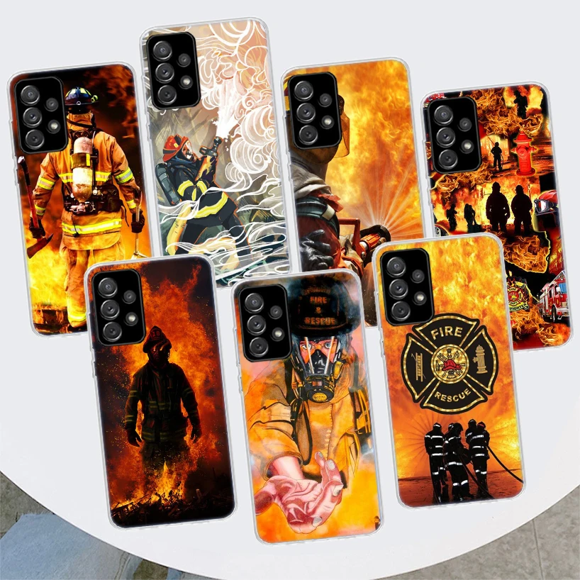 Firemen Hero Flame Phone Case For Samsung Galaxy A51 A71 A50 A70 A40 A30 A20E A10 A41 A31 A21S A11 A01 A6 A8 + A7 A9 Plus