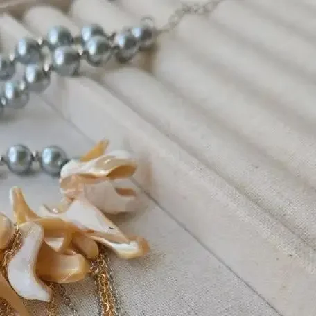 غير النظامية اللؤلؤ شل مطرز مع شرابة الترقوة سلسلة قلادة Ins ضوء الفاخرة الملمس حزب مجوهرات هدية #6