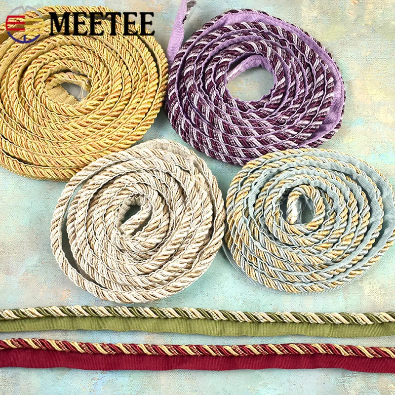 

20/50Meters 6mm Two-Color Rope Curtain Sofa Decor Cord Home Textile Ropes Cushion Lace Thread Handmade Crafts Sewing Accessories