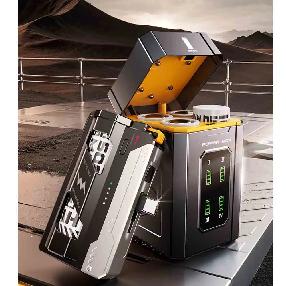 25000mAh Mini Power Bank Replaceable Battery Capsules Power Bank Tactical Mech Charger Battery Mobile Power Supply